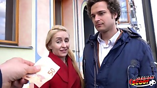GERMAN SCOUT I Lean MILF DEEP ANAL I Cuckold BOYFRIEND AT STREET CASTING