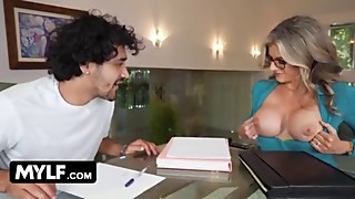 Morally Oblivious Stepmom Motivates Stepson To Study By Pimping Herself And Another Hot MYLF To Him